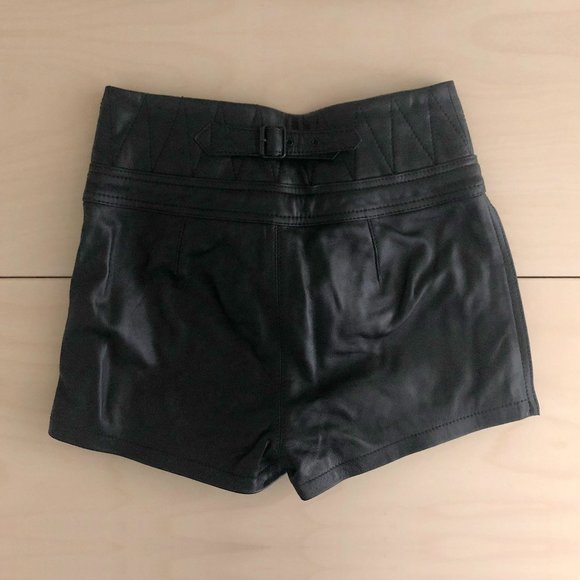 Alexander Wang Leather Corset Shorts in Black - Picture 3 of 5